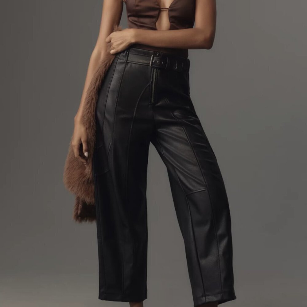 By Anthropologie Belted Barrel Pants Size M